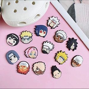14 Pcs Anime Naruto Crocs Cartoon Shoes Charms Sandals Decorate Accessories